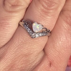 Heart Shaped Opal Fashion Ring